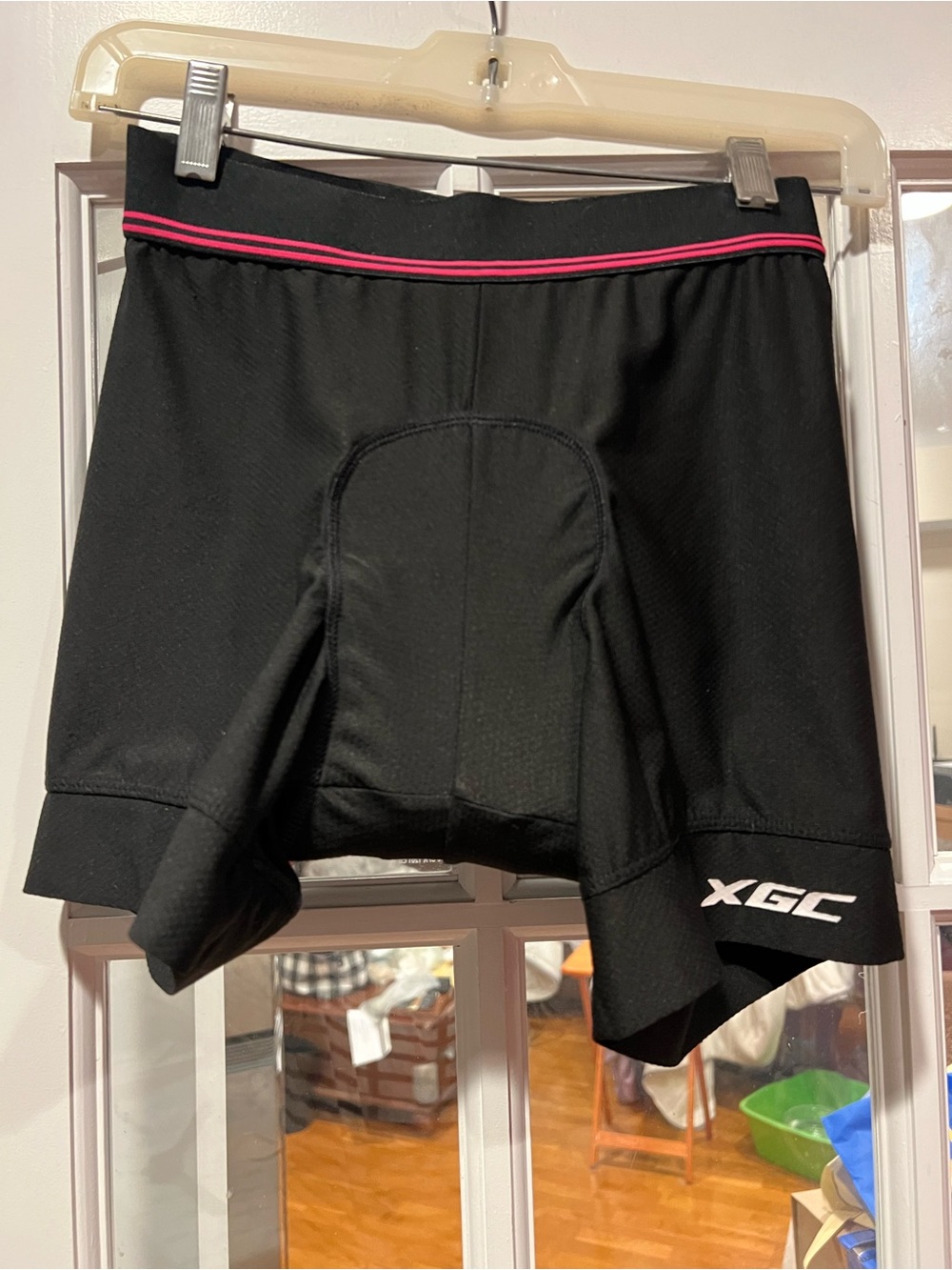 XGC Women’s Black Bike Shorts with Pink Waist Stripe